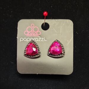 Paparazzi Earrings - Daringly Duchess - Pink